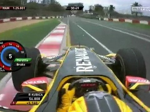 Robert Kubica onboard FP2 Australie 2010