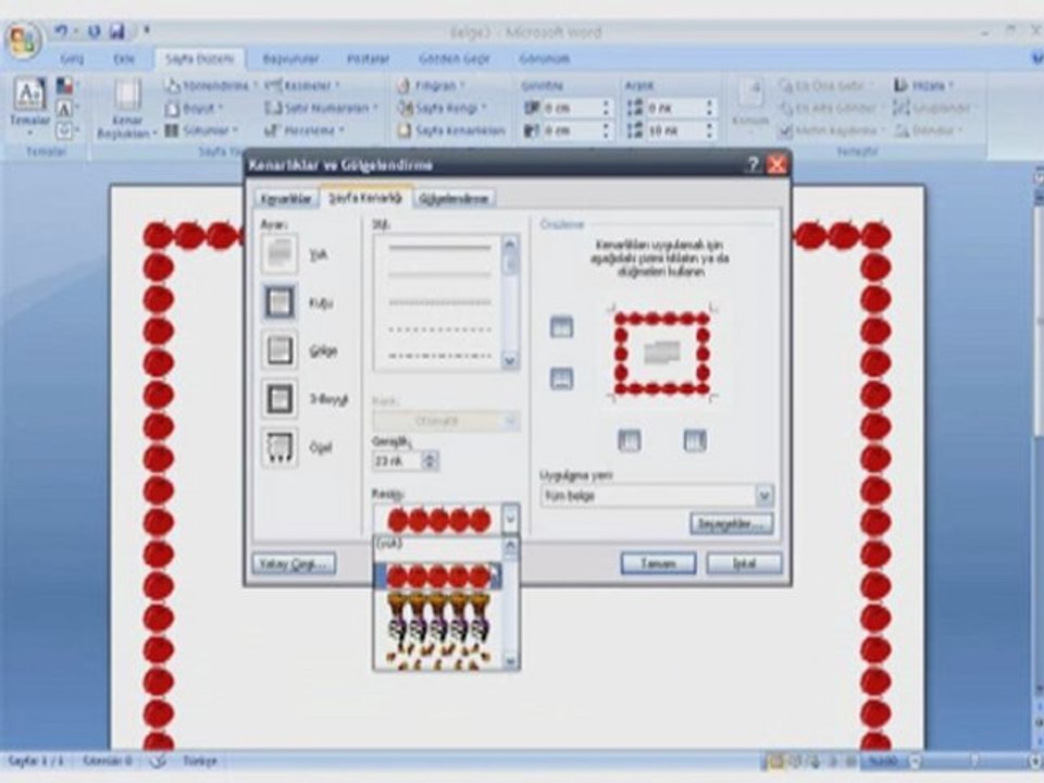 MS Word Sayfa Kenarlığı Oluşturma