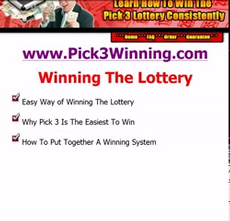 Winning The Lottery Using Pick 3 - Winning Lotto Method