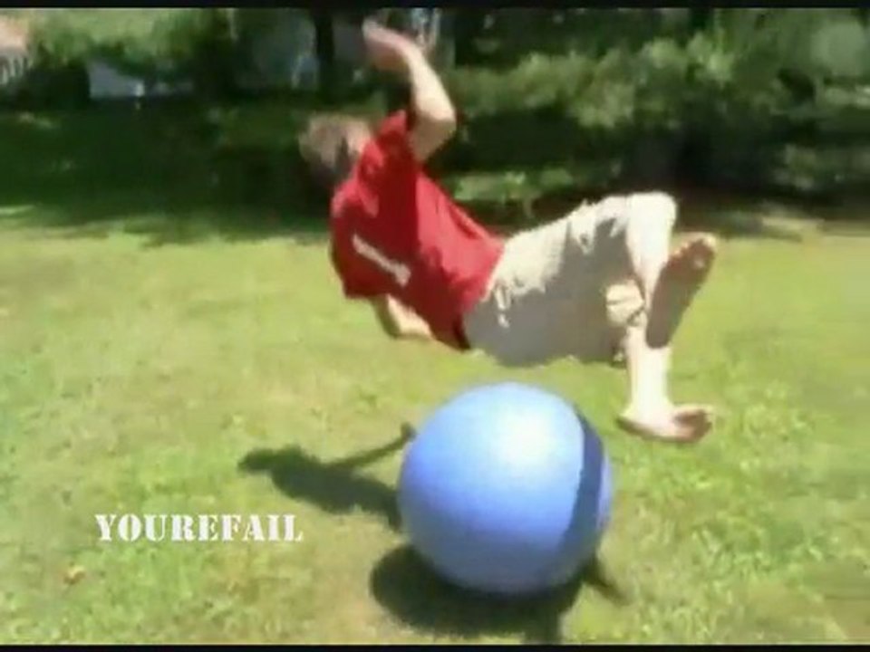 Stupid Kid Owned By An Excercise Ball