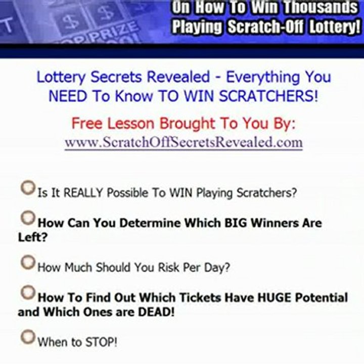 Lottery Secrets Exposed - Win The Scratchers Game Now!