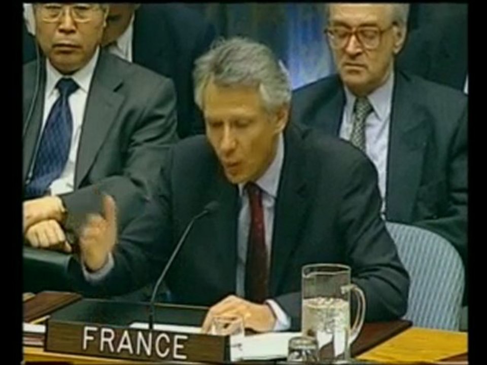 Dominique de Villepin à l'ONU le 14 février 2003