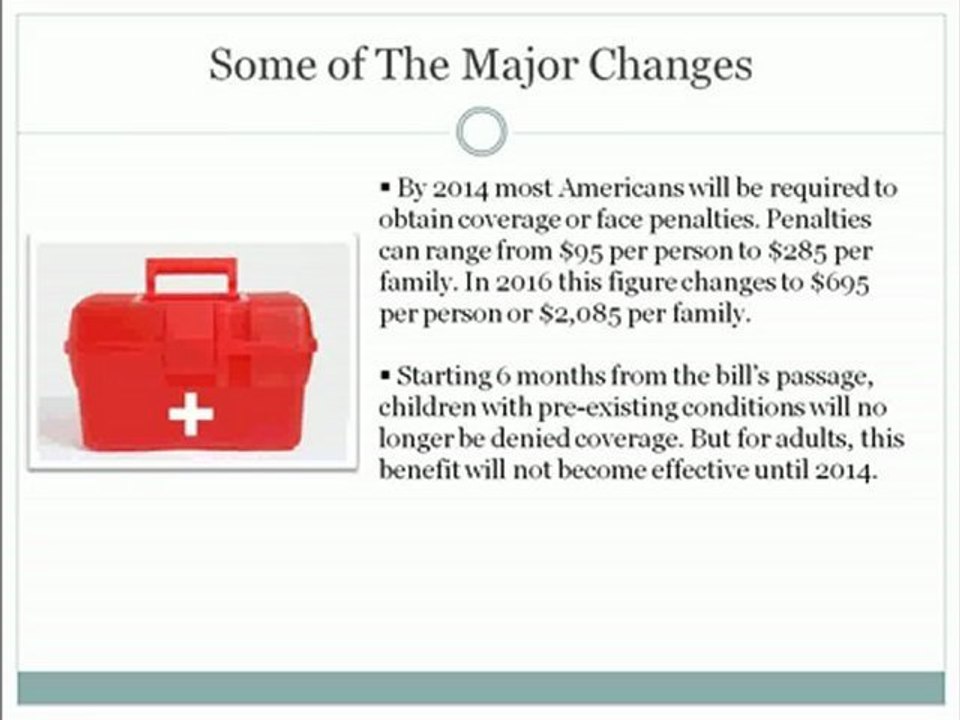 New HealthCare Reform Bill - What It Means For You