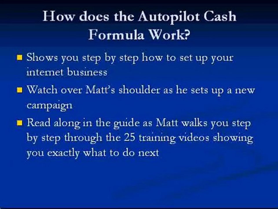 Autopilot Cash Formula
