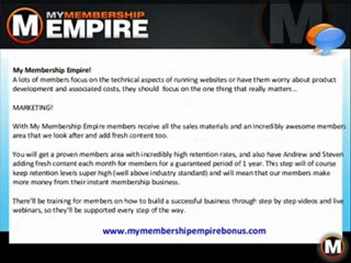 My Membership Empire Bonus & Review