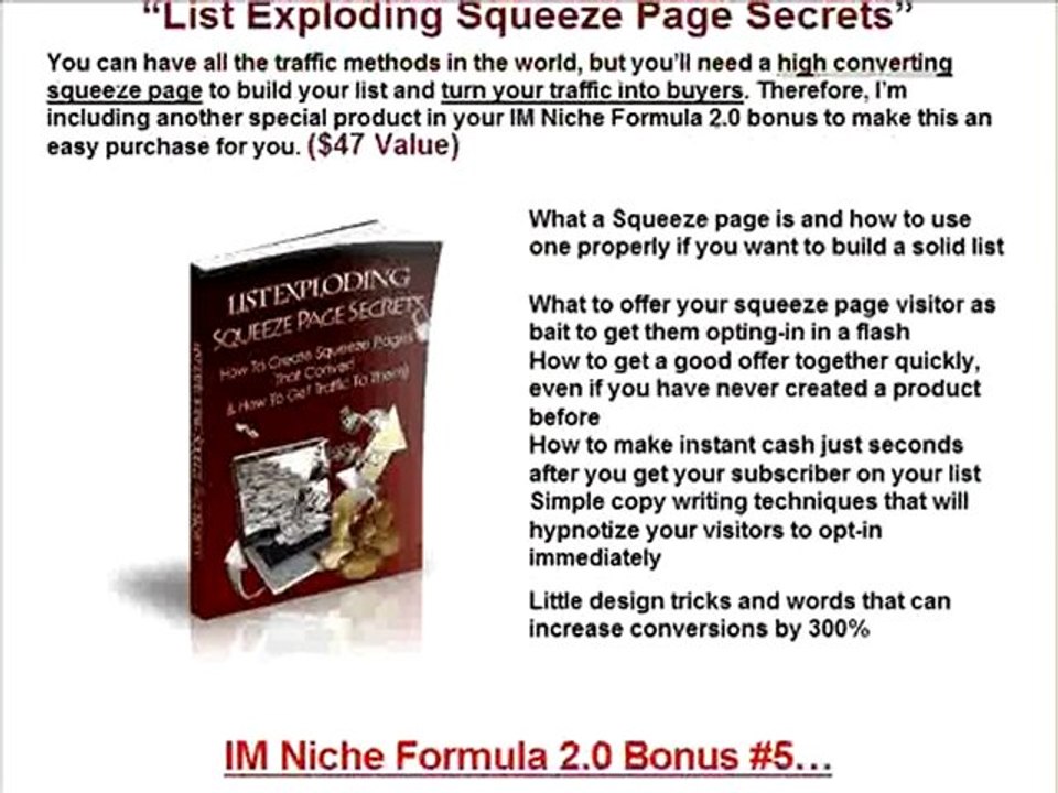 IM Niche Forumula 2 Bonus - Best Bonus Available