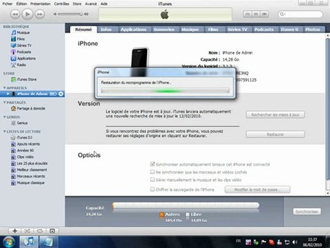 iPhone downgrade 3.1.3 vers 3.1.2 avec itunes en francais