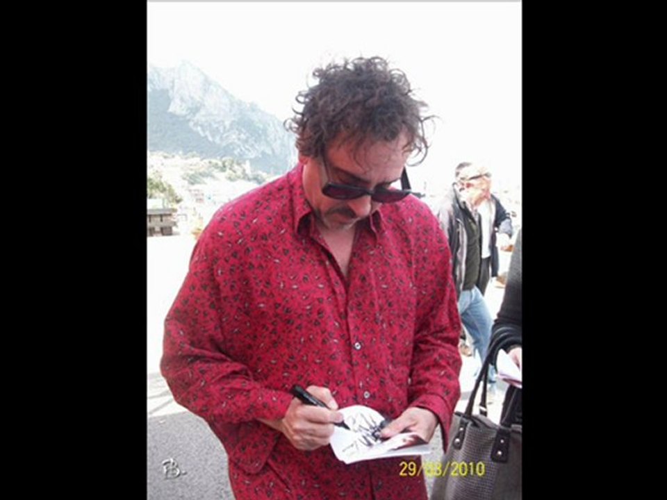 Tim Burton on Johnny Depp's yacht in Naples on Mar 29, 2010