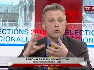 EVENEMENT,Régionales 2010 : Débat d'entre-deux tour avec les têtes de liste en Alsace