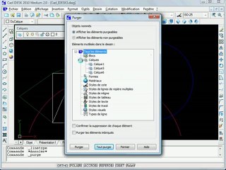 Commande Purger dans CadIdesk