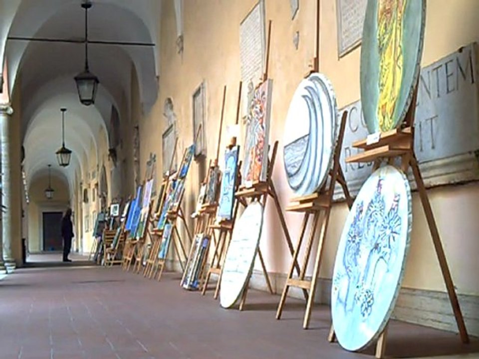 Gino Taddei visita la Mostra ai Ss XII Apostoli a Roma