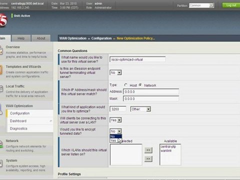 F5 BIG-IP WAN Optimization module configuration
