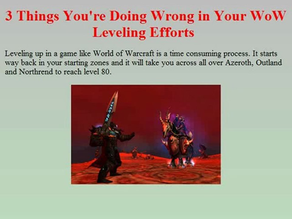 3 Things You're Doing Wrong in Your WoW Leveling