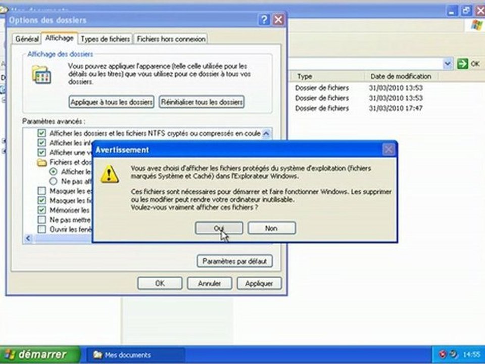 afficher tous les fichiers et leur extension dans windows xp