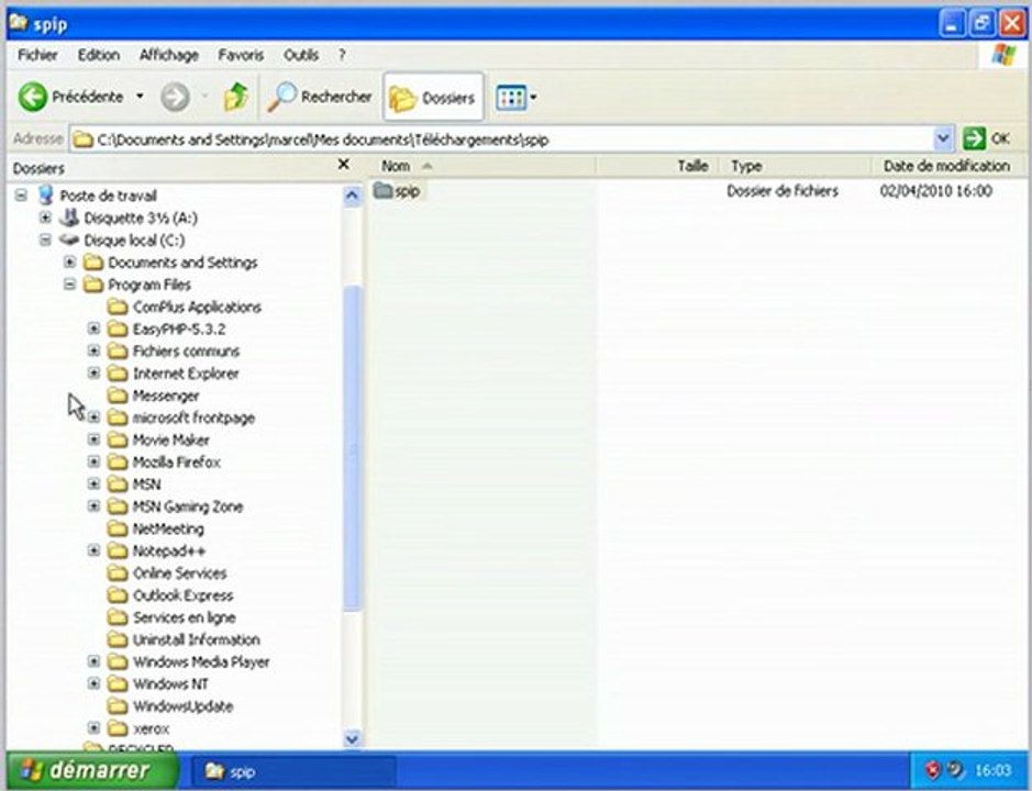 Installer les fichiers de spip sur son web local