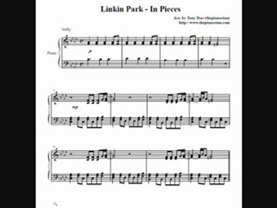 Linkin Park - In Pieces (piano sheet music) - Video Dailymotion