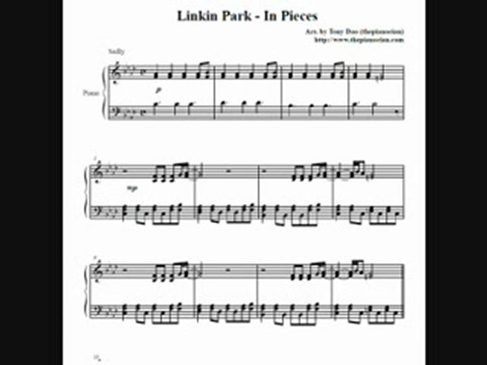 Linkin Park - In Pieces (piano sheet music)