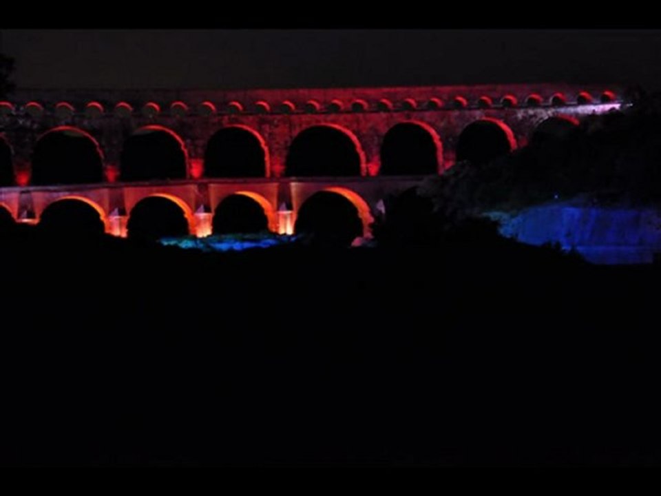 Pont du Gard, jeux de lumières.