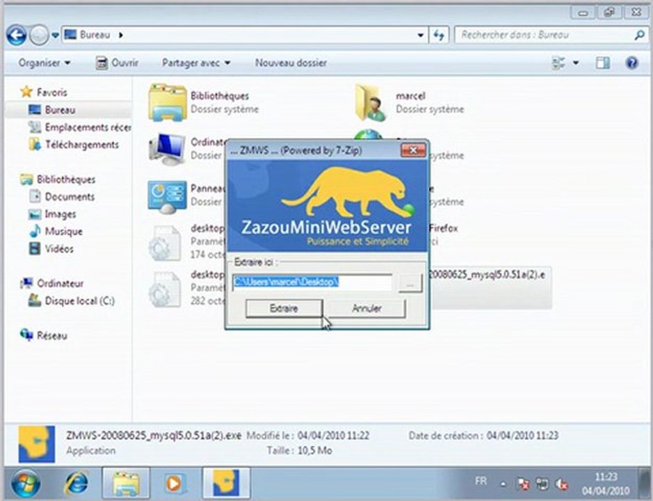 Télécharger, installer et lancer ZazouMiniWebServer