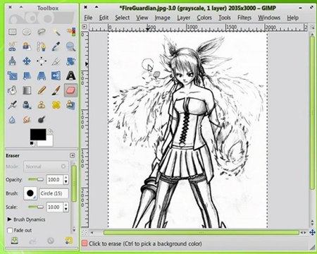 Nettoyage d'un dessin noir et blanc sous The Gimp