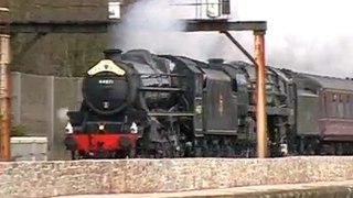 The royal duchy steam 44871+70013 at teignmouth 3/4/2010