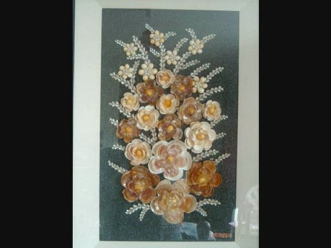 Fleurs en coquillages..
