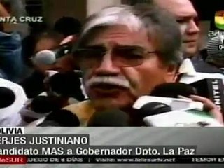 Declaraciones de Jerjes Justiniano, candidato del MAS a gobe