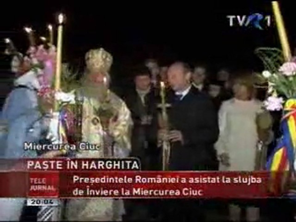 Presedintele Basescu de Pasti la Miercurea Ciuc cu IPS Ioan