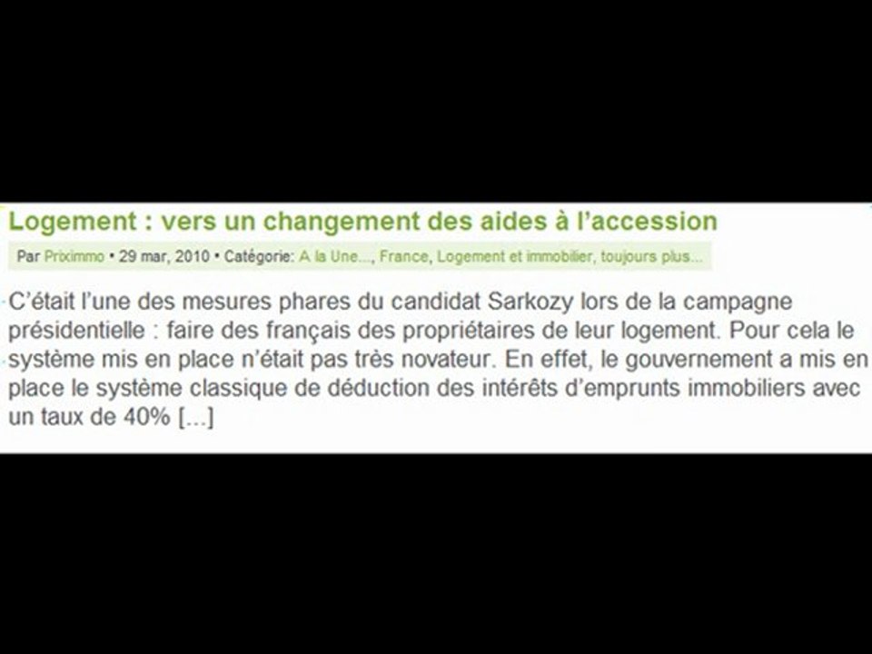 Marché immobilier au 5 avril 2010
