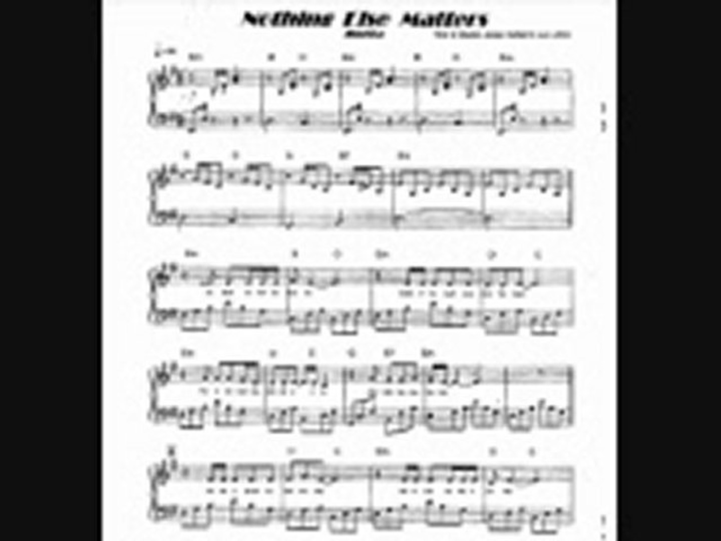 Metallica - Nothing Else Matters (piano sheet music) - Video Dailymotion