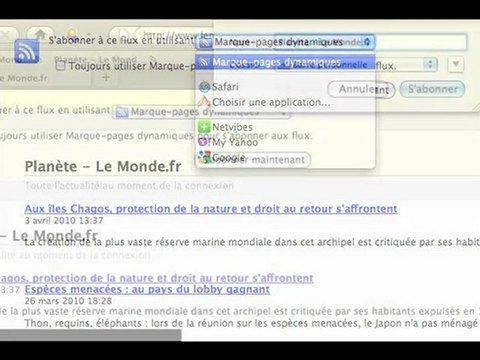 Installer un flux RSS sur son navigateur Internet