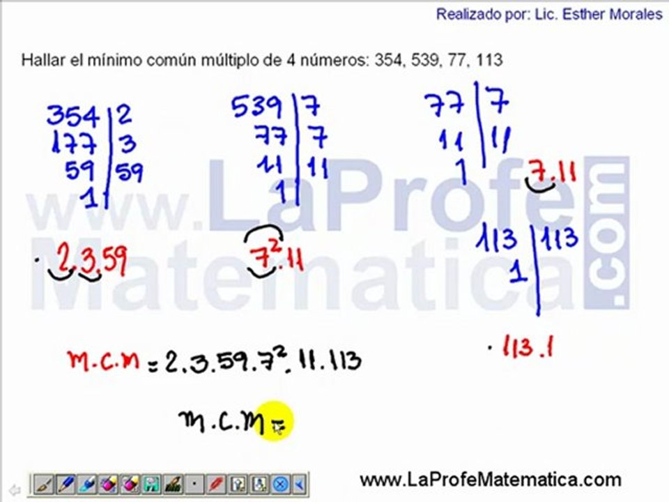 Calcular el minimo comun multiplo