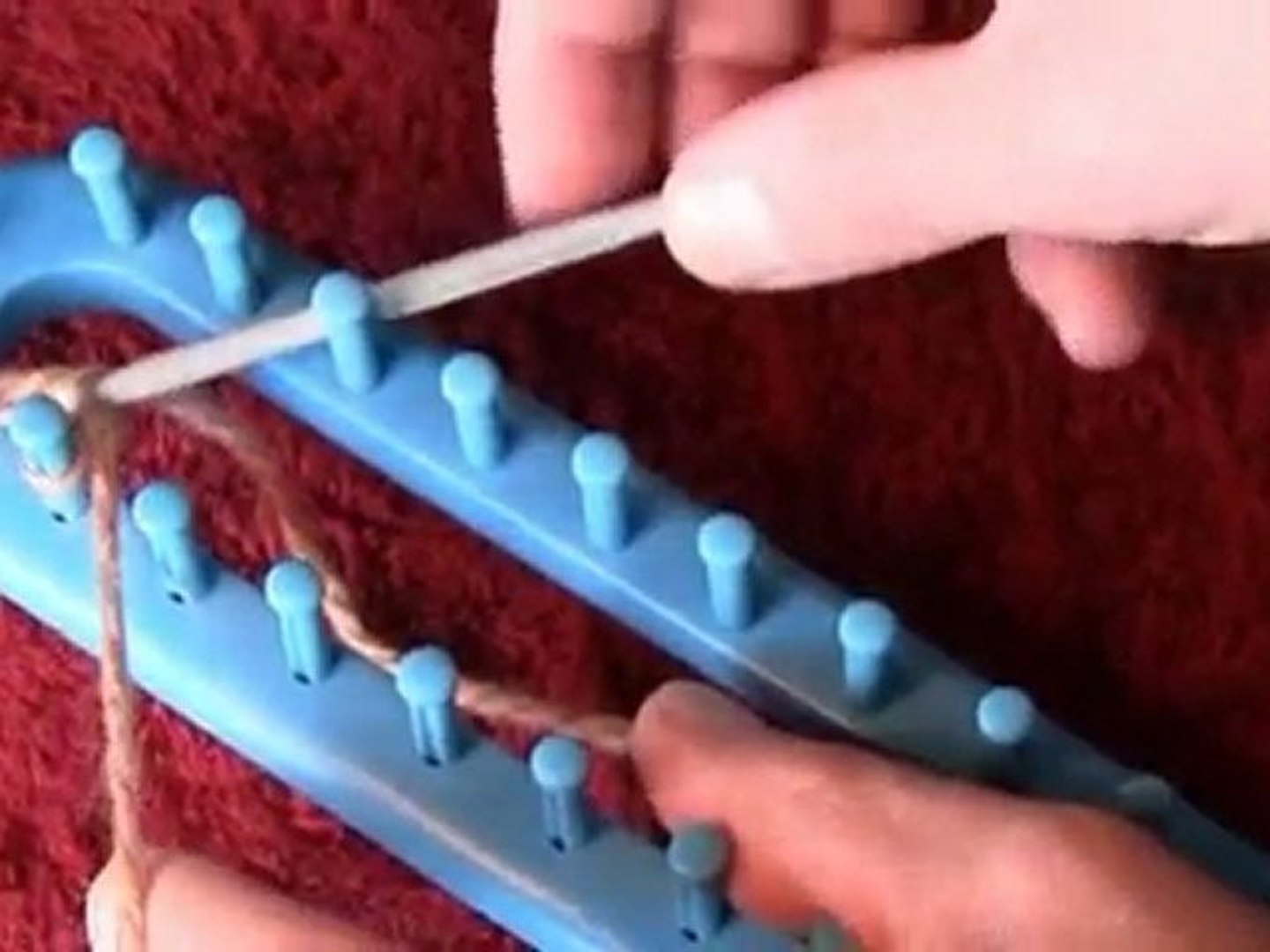 Loom Knit: Crochet CHAIN Cast on Long Loom 