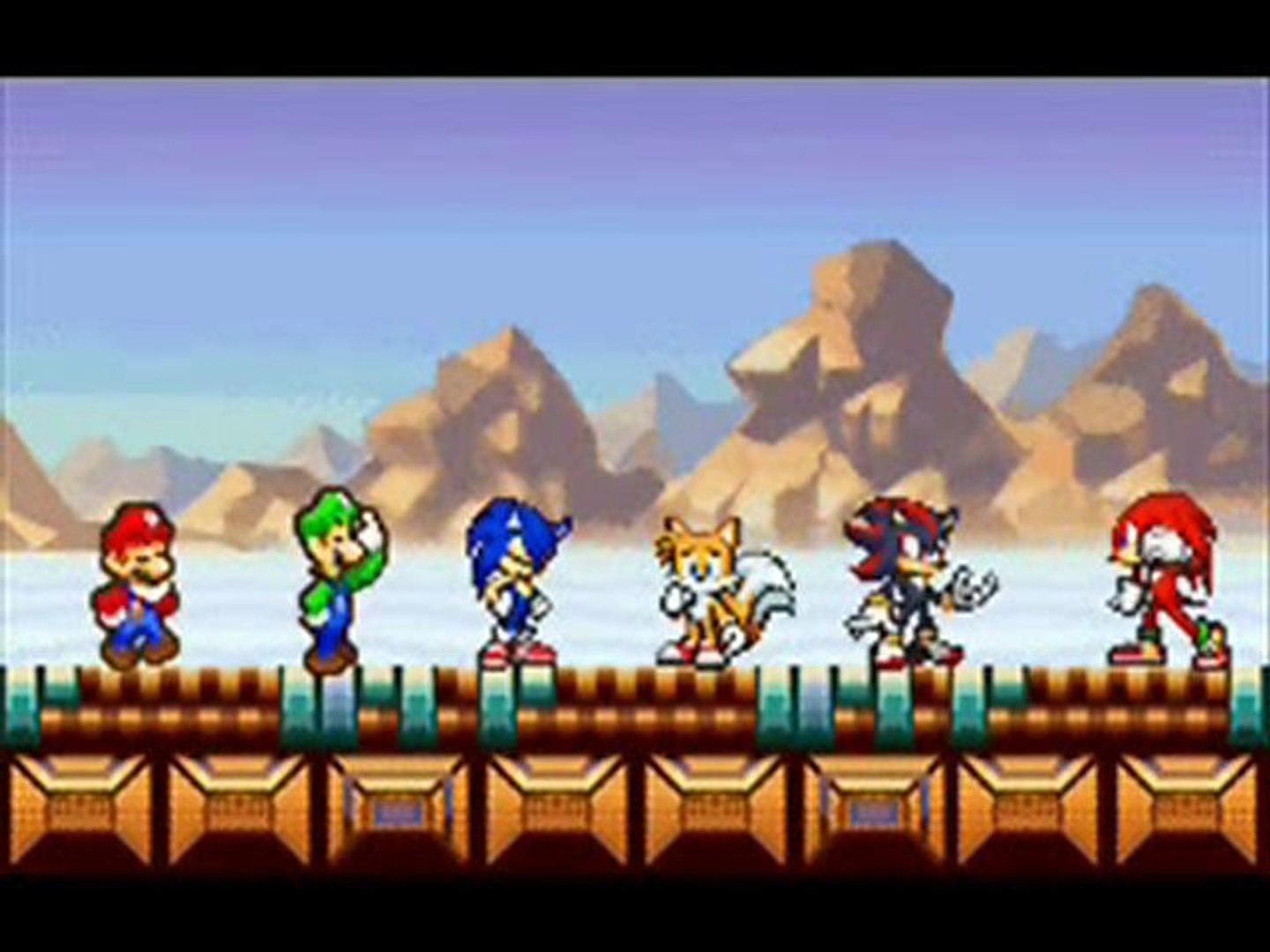 Sonic And Tails And Knuckles Vs Mario And Luigi And Yoshi