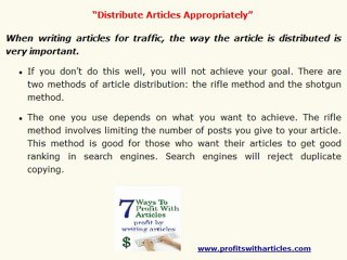 Writing Articles for Traffic V10
