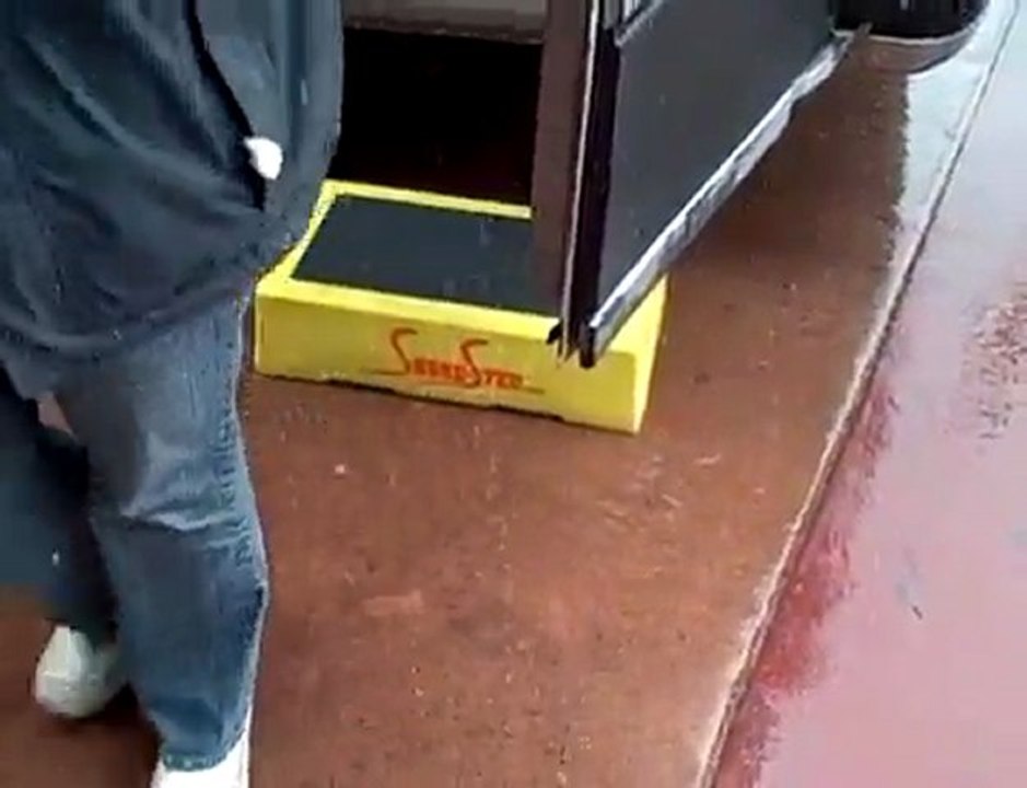 Using A Bus Step Stool In The Snow