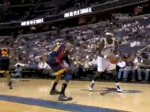 Andray Blatche pump fakes, blows by a defender and finishes