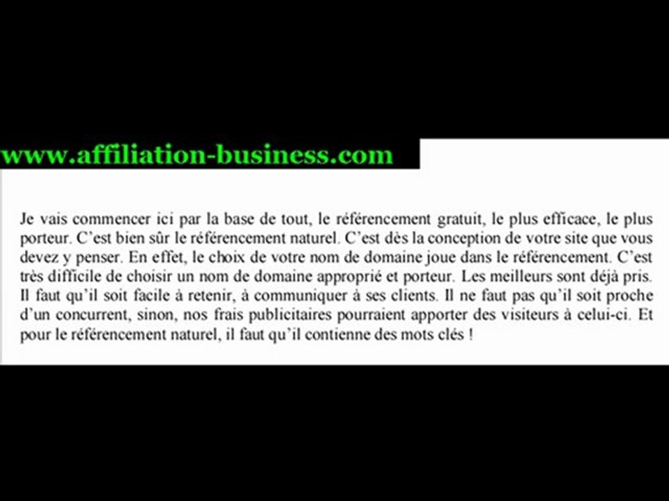 Affiliation-Business et le Référencement naturel