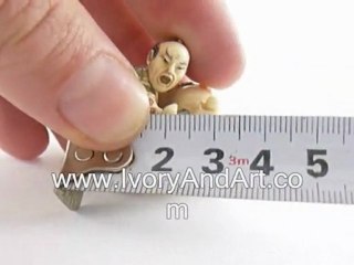 Mammoth Ivory Netsuke - Japanese Man & Mask