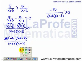 Resolver inecuacion racional