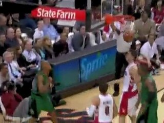 Ray Allen goes around his back in the lane and finishes the
