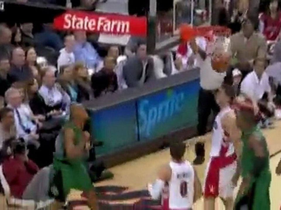 Ray Allen goes around his back in the lane and finishes the