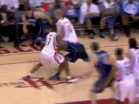 Kyle Lowry takes a shot in the face and manages to recover t