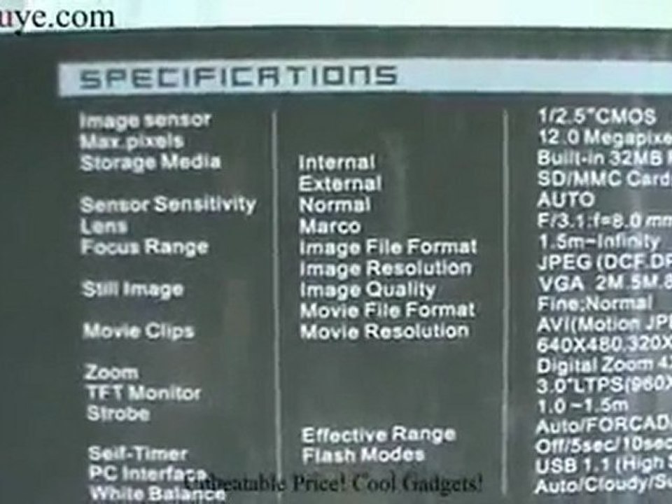 3.0Inch TFT 12 Mega Pixels Digital Camera DSC-K100