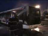 feu compartiment moteur d'un bus de la S.T.A.C