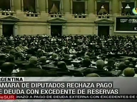 Oposición frena en Argentina pago de deuda con excedentes d