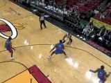 Dwyane Wade gets this shot to fall and draws the foul.