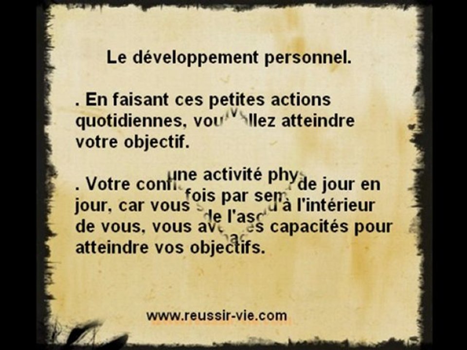 Développement personnel pour réussir sa vie.
