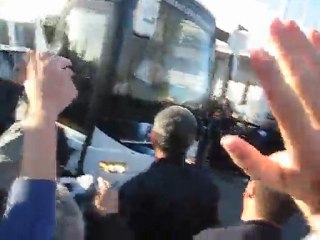 Arriver du car des GIRONDINS avant le match de ligue des cha