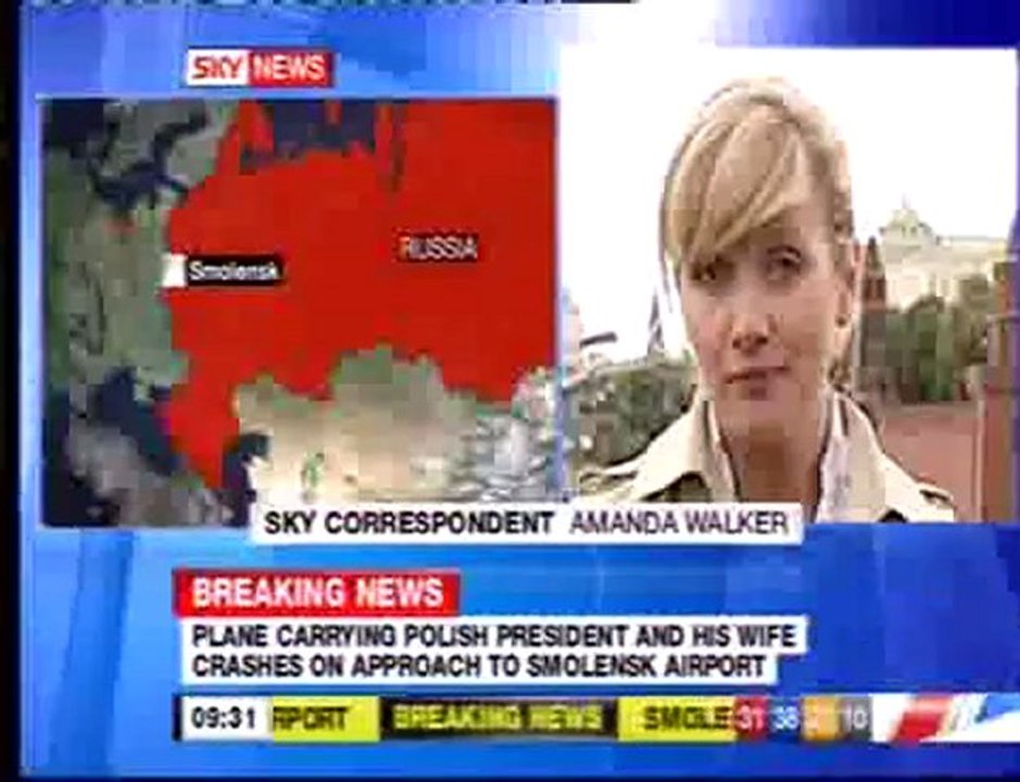Polish President killed in a plane crash outside Smolensk